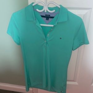 Tommy Hilfiger polo shirt. Size small. Mint green color